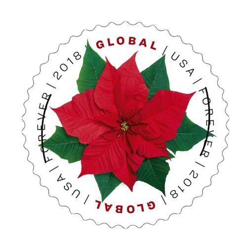 2018 Globe Poinsettia First-Class Mail International® - Forever Stamps